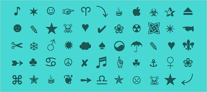 html-icons-reference-guide-unicode-character-list